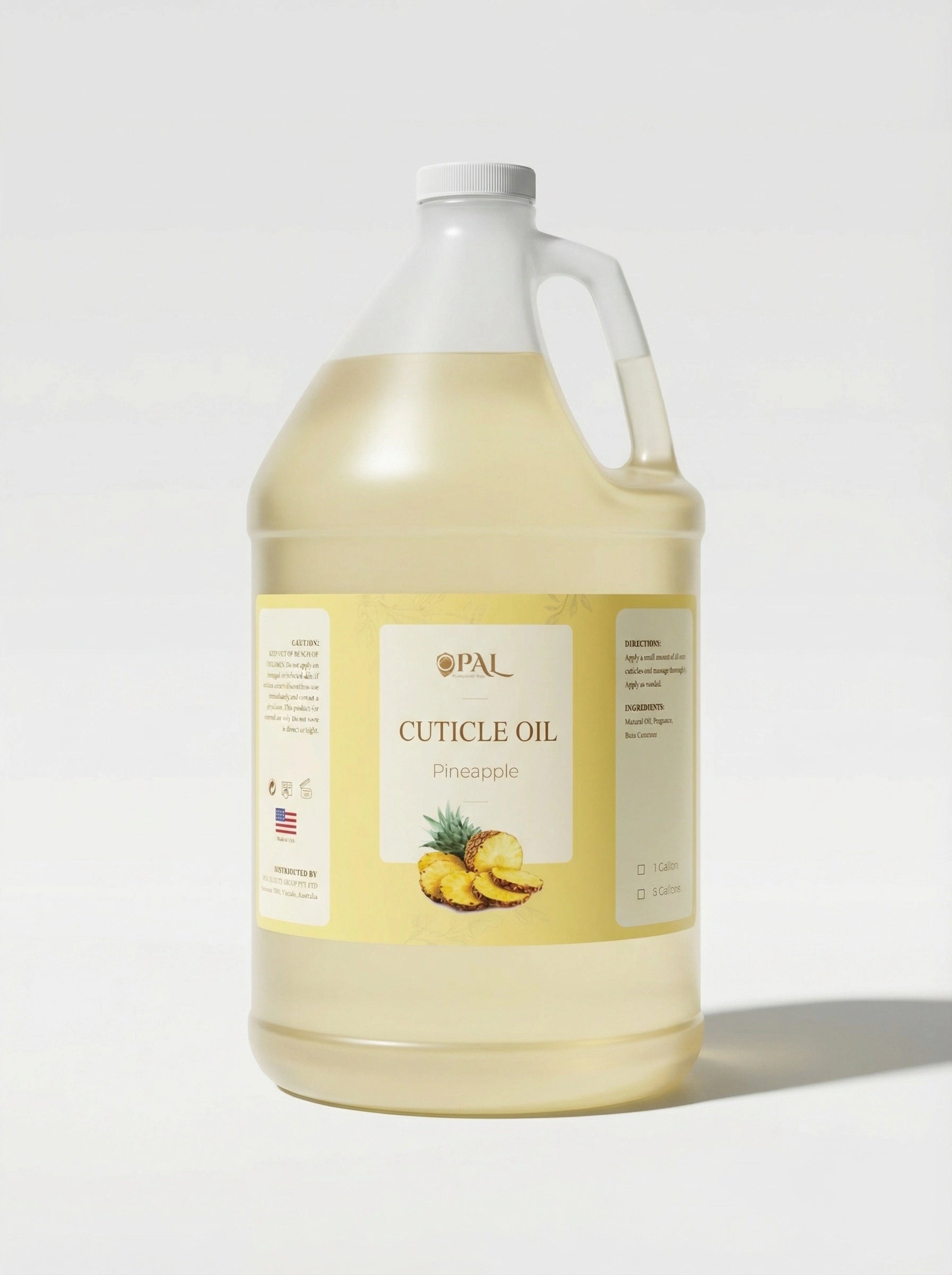 OPAL professional cuticle oil pineapple scent 1 gallon jug for manicure pedicure nail treatment salon size