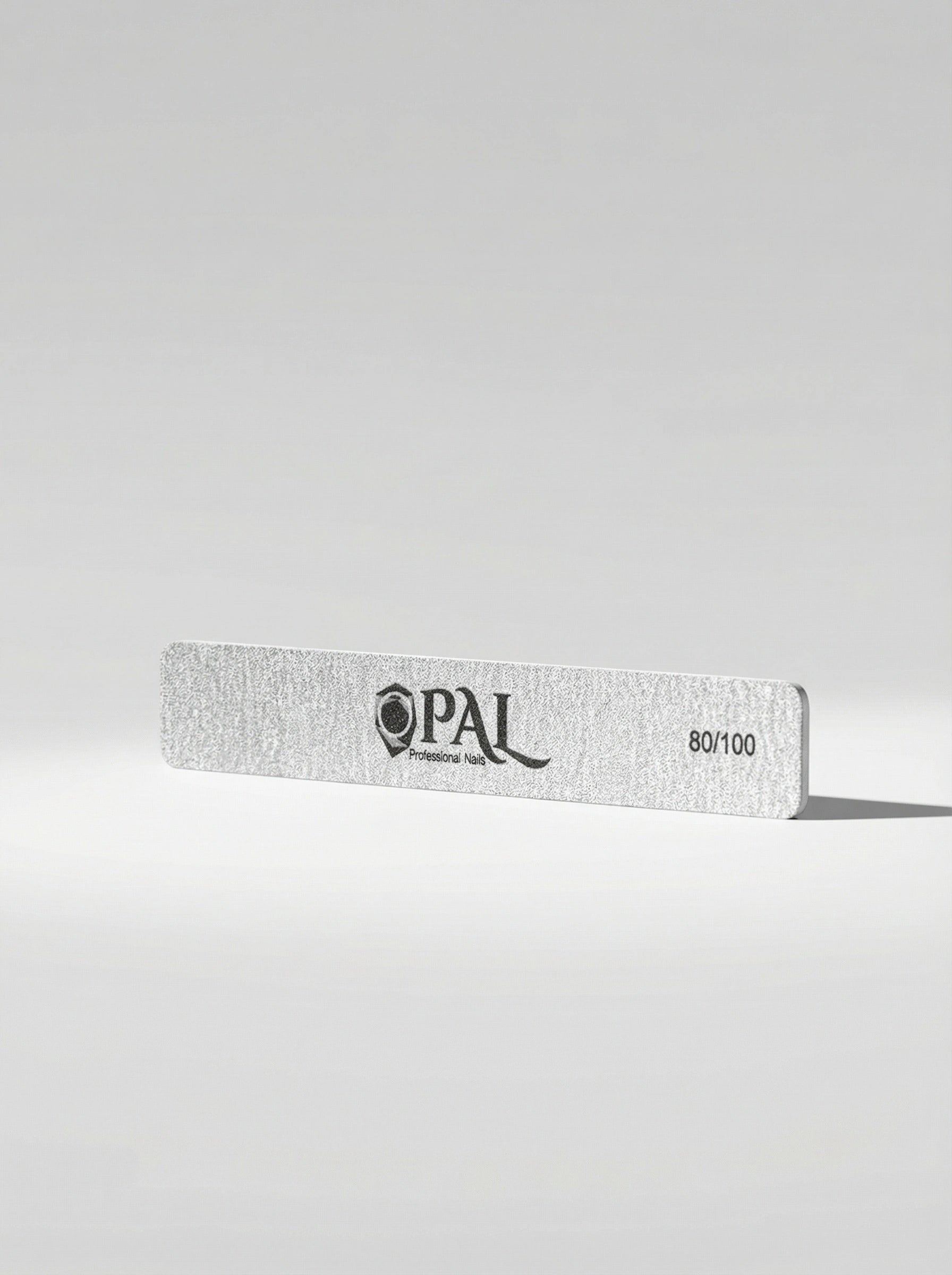 OPAL professional square nail file 80 100 dual grit white washable double sided for acrylic gel enhancements shaping refining