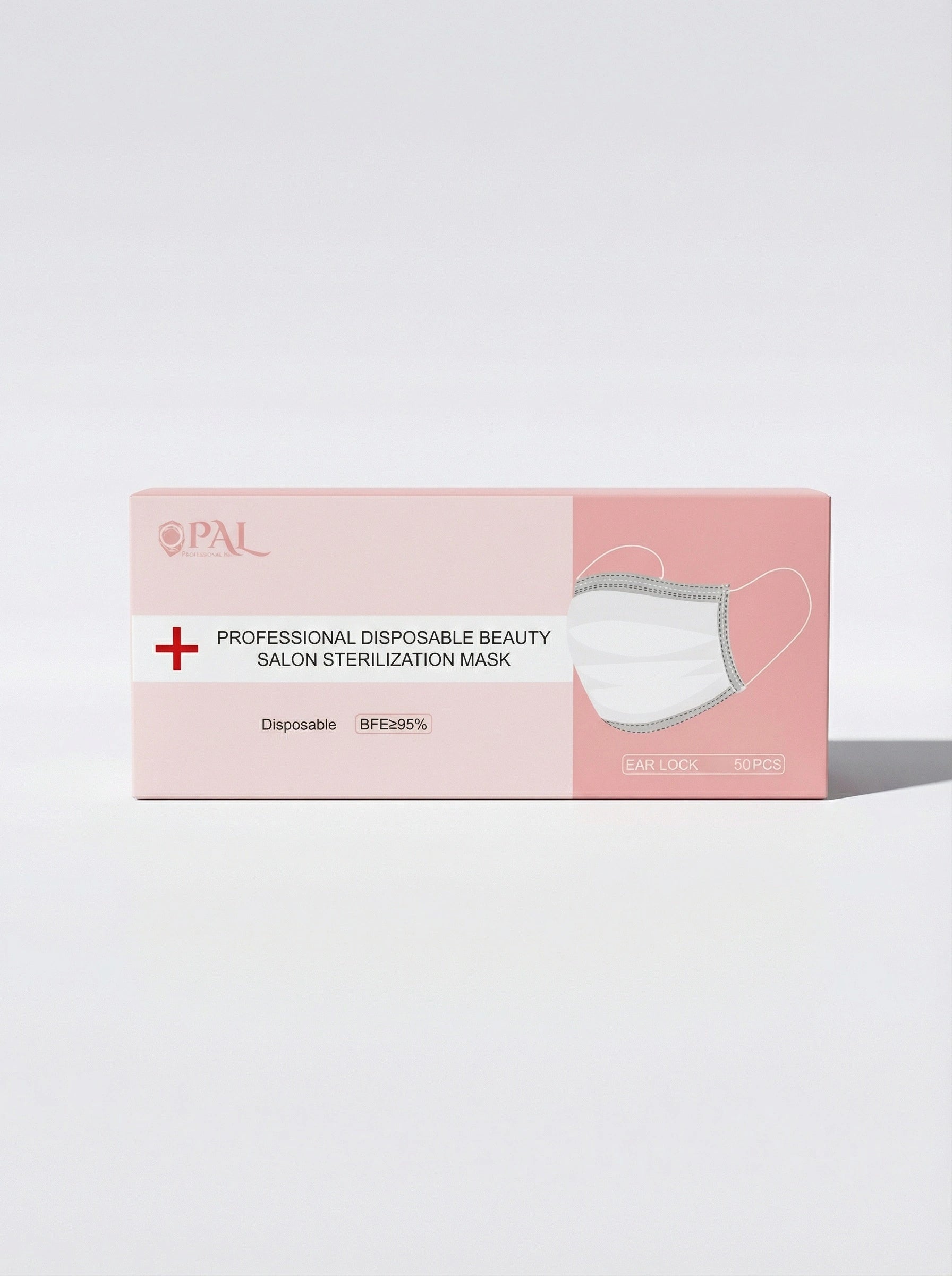 OPAL Professional Disposable Beauty Salon Sterilization Mask (50 PCS) | BFE≥95% 3-Ply Face Masks with Ear Loops
