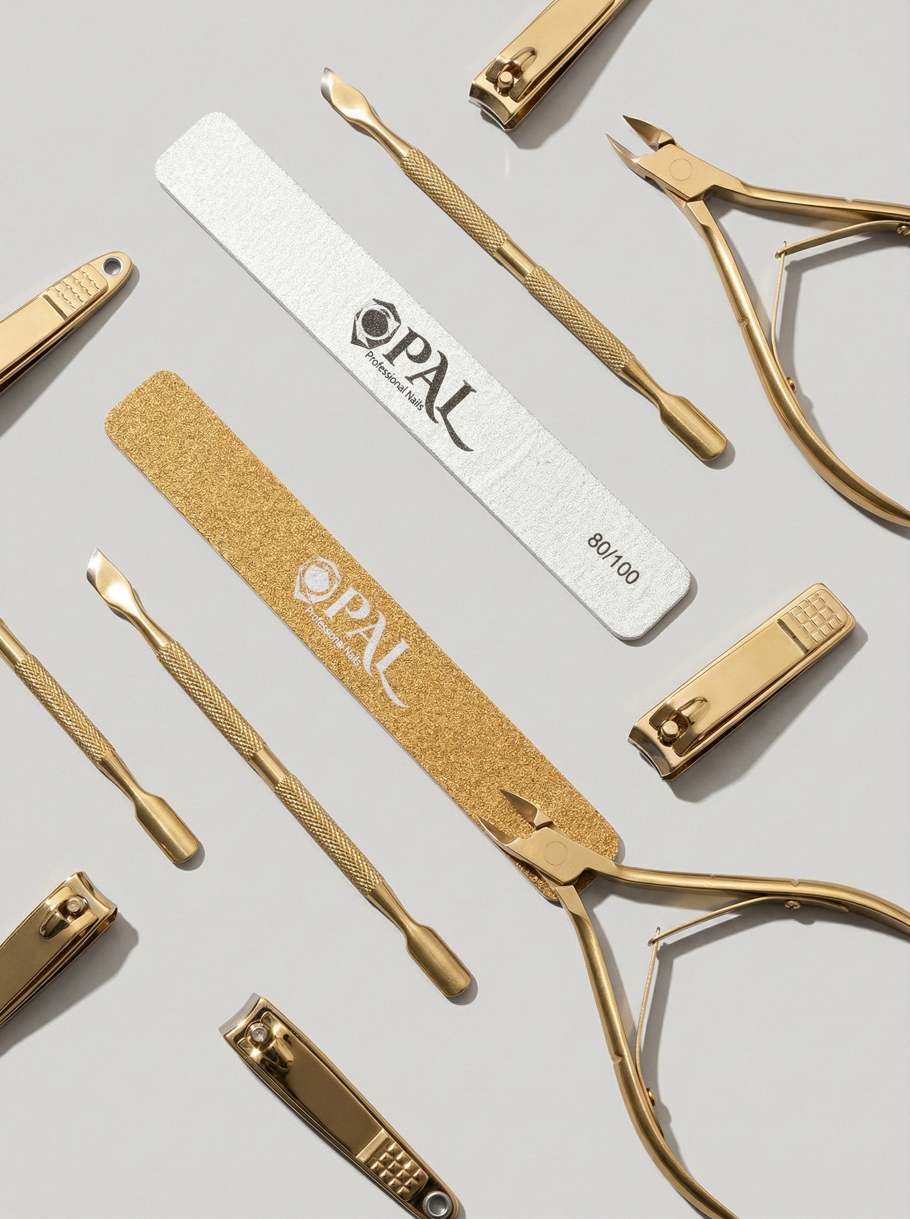 OPAL Professional Square Nail File 80/80 Grit - Gold | Washable Double-Sided File for Acrylic & Gel