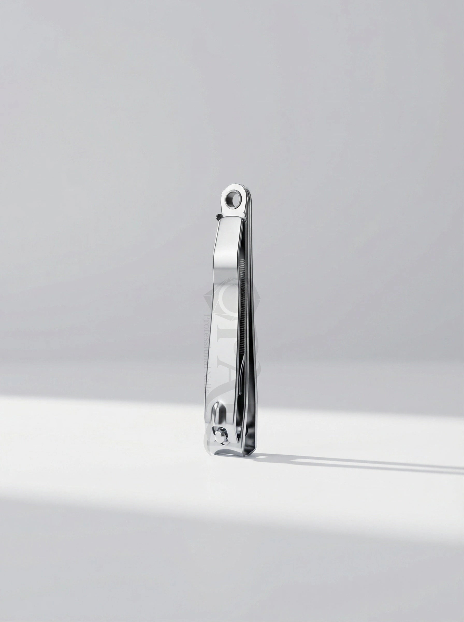 OPAL professional curved blade stainless steel fingernail clipper with mirror polish finish and built-in file